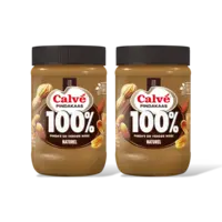 Calvé Pindakaas 100% pinda's fijn 2-pack