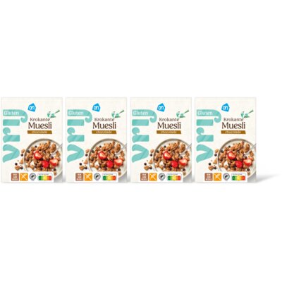 pdp-image-AH Glutenvrij Krokante muesli chocolade 4-pack