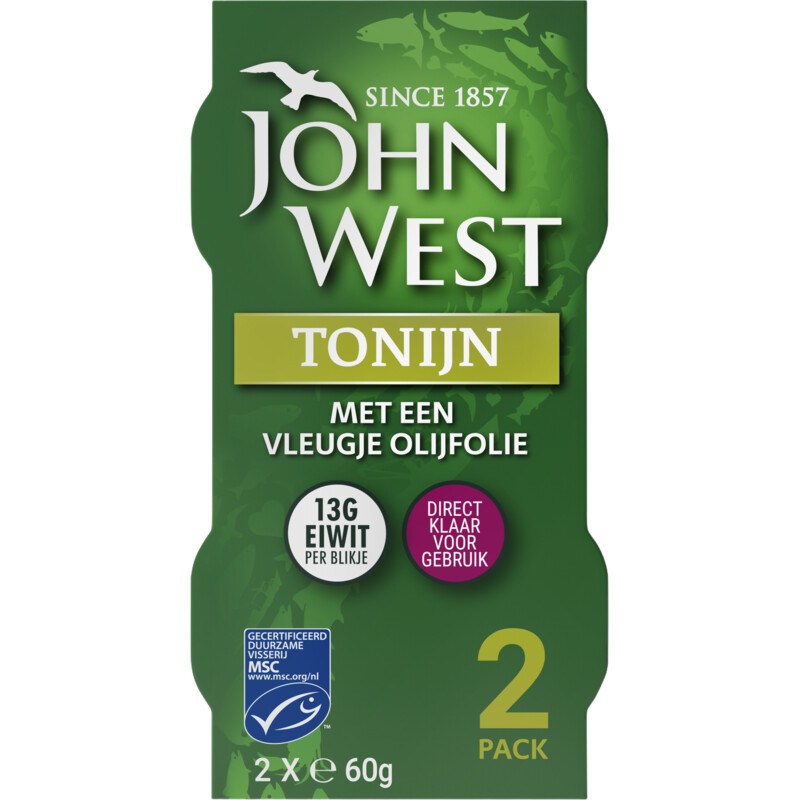 Een afbeelding van John West Tonijn met een vleugje olijfolie 2-pack