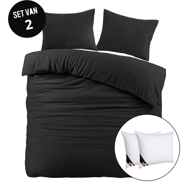 Een afbeelding van Ten Cate 2 Flanellen dbo 140x200/220 antraciet 2k