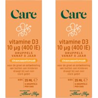 Een afbeelding van Care Vitamine D3 10µg druppels 2-pack