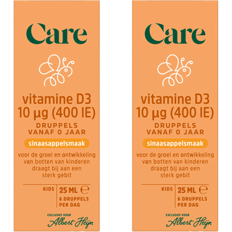 Een afbeelding van Care Vitamine D3 10µg druppels 2-pack