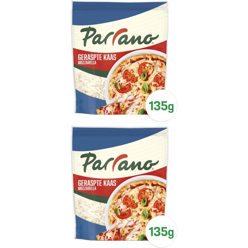 Een afbeelding van Parrano Geraspte kaas mozzarella 2-pack