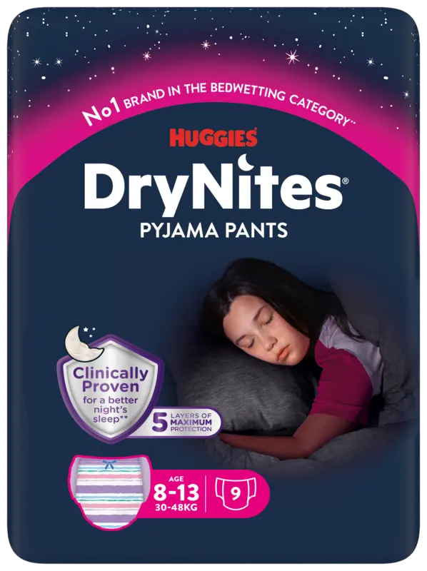 DryNites Absorberende Nachtbroekjes Girls - 8 tot 13 Jaar