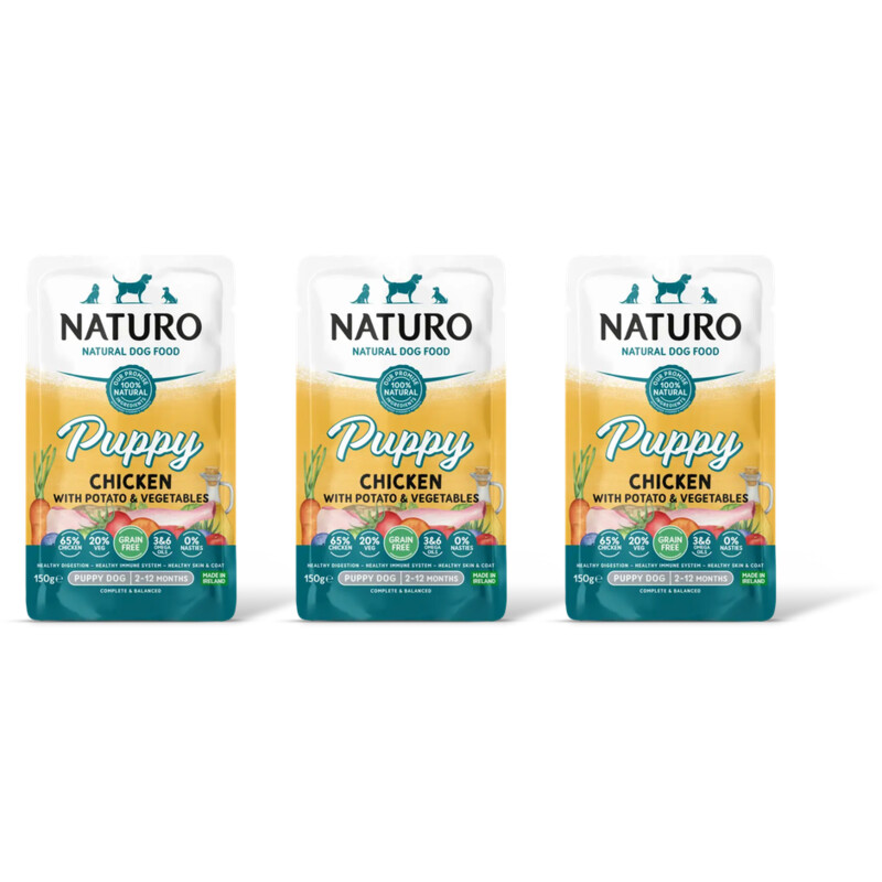 Naturo Puppy grain free chicken potatoes 3-pck