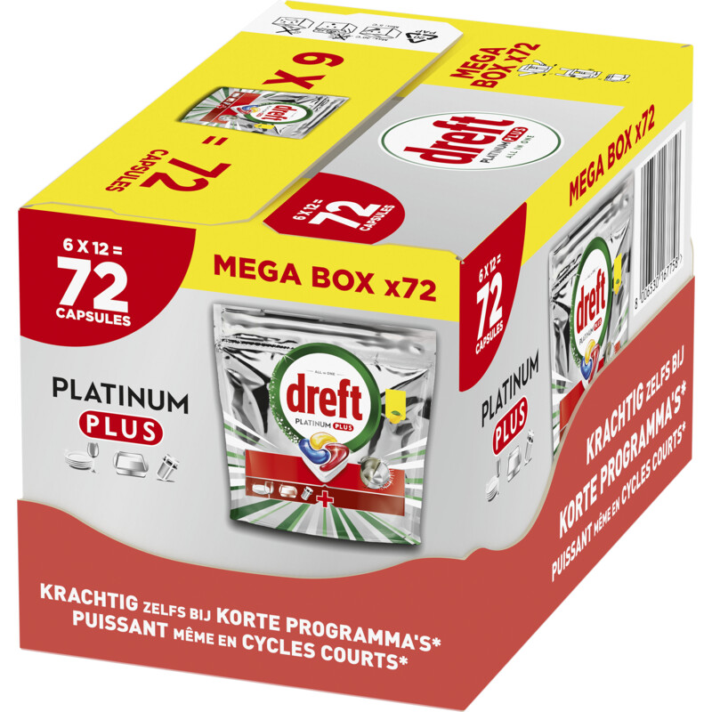 Dreft Platinum plus vaatwastabletten 6-pack