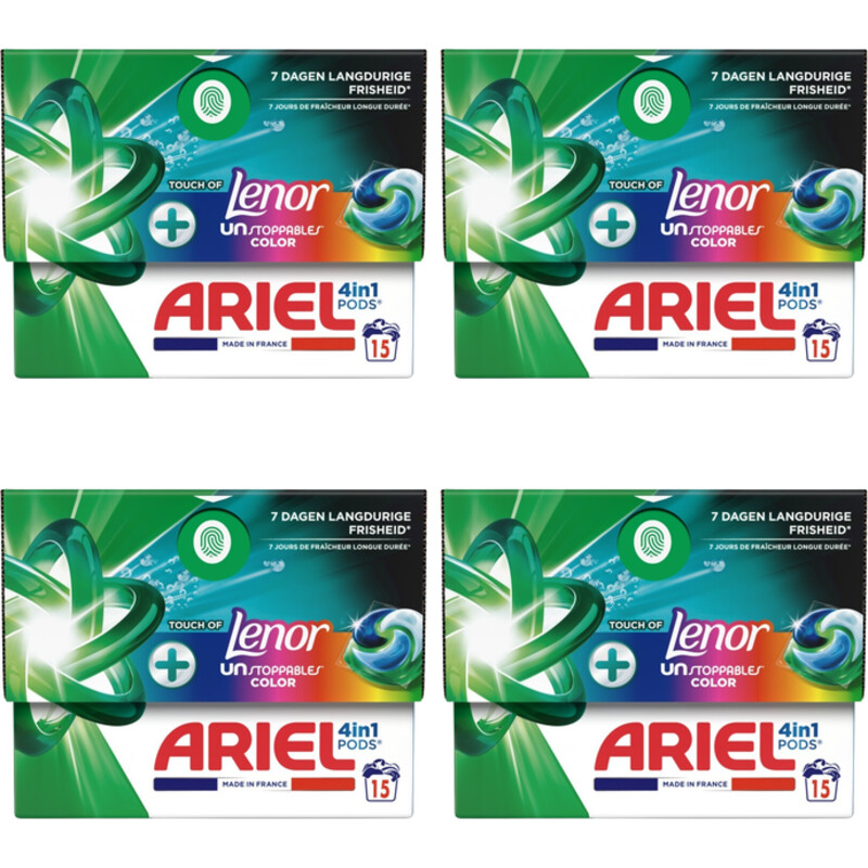 Een afbeelding van Ariel 4in1 pods+ unstop wasmiddelcap 4-pack