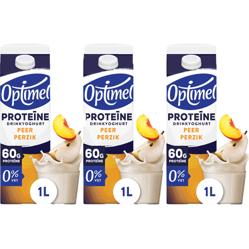 Een afbeelding van Optimel Proteïne drinkyoghurt perzik peer 3-pack