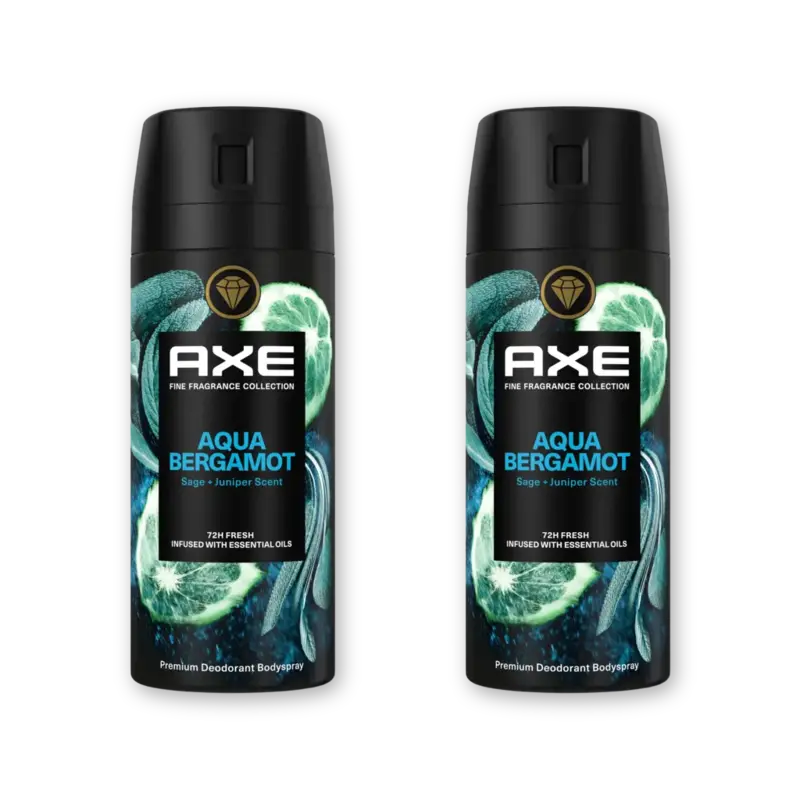 Axe Aqua bergamot deodorant bodyspray 2-pack