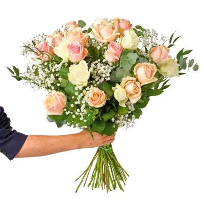 pdp-image-Rozenboeket pastel met groen