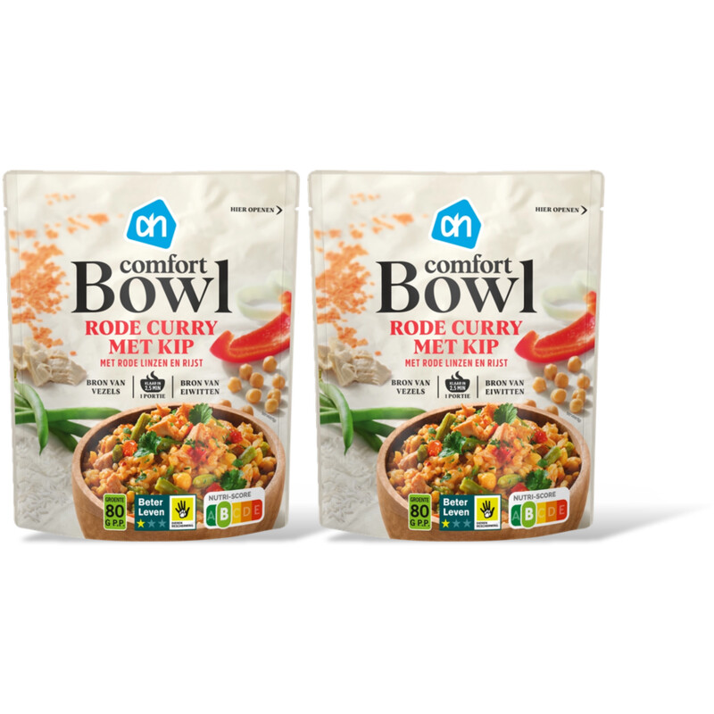 AH Comfort bowl rode curry met kip 2-pack