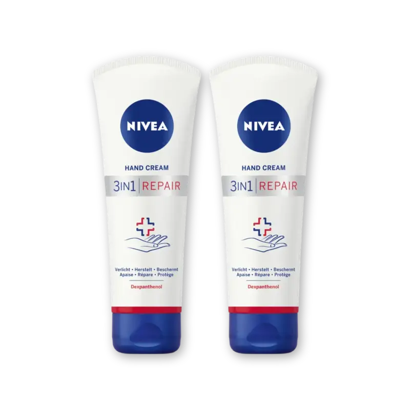 NIVEA 3in1 repair handcreme 24u hydratatie 2pk