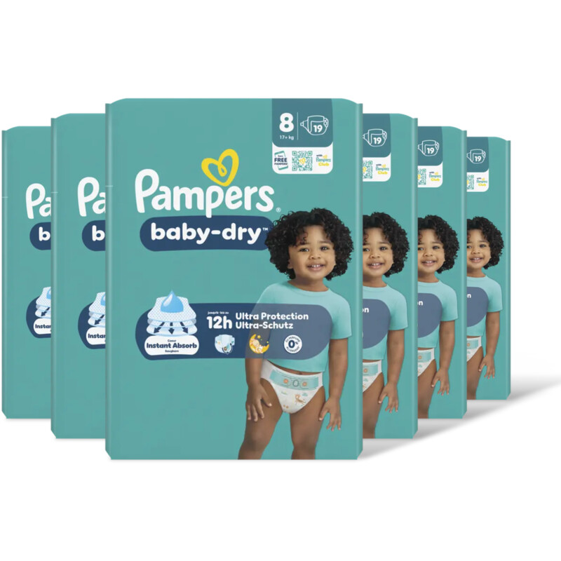 Pampers Baby-dry luiers maat 8 6-pack