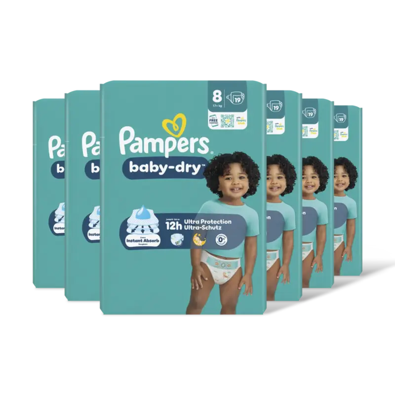 Baby-dry luiers maat 8 6-pack