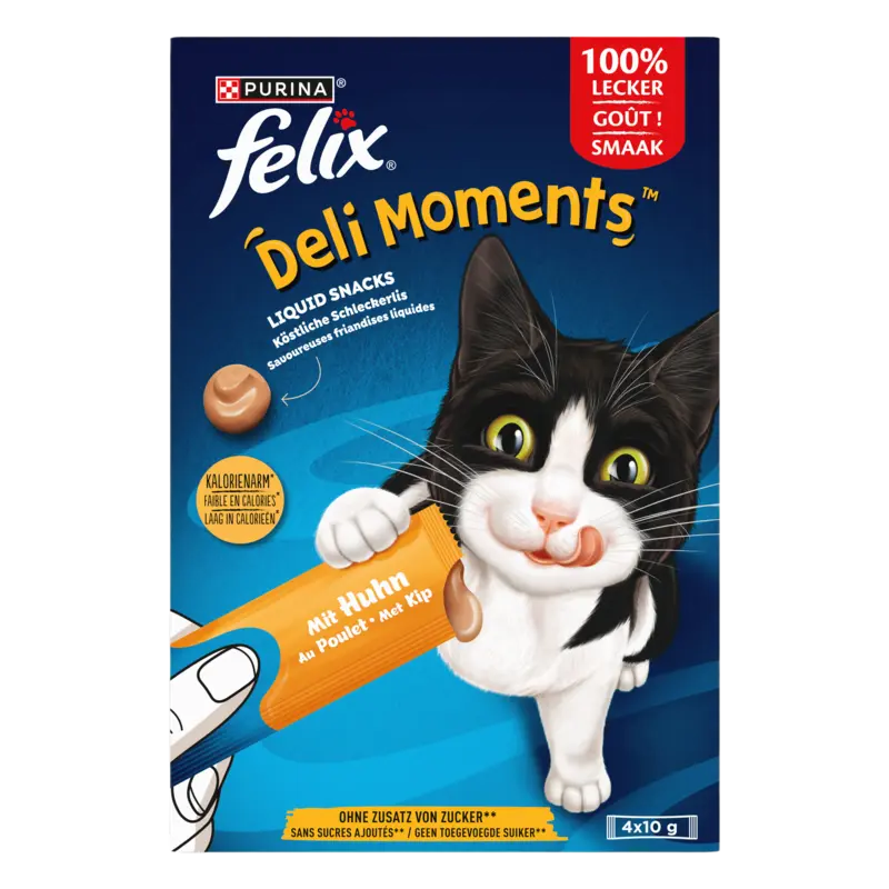 Deli Moments vloeibare kattensnacks met kip