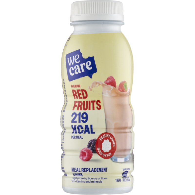 Een afbeelding van Wecare Meal replacement drink red fruits