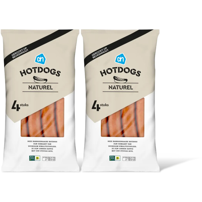 AH Hotdogs naturel 2-pack