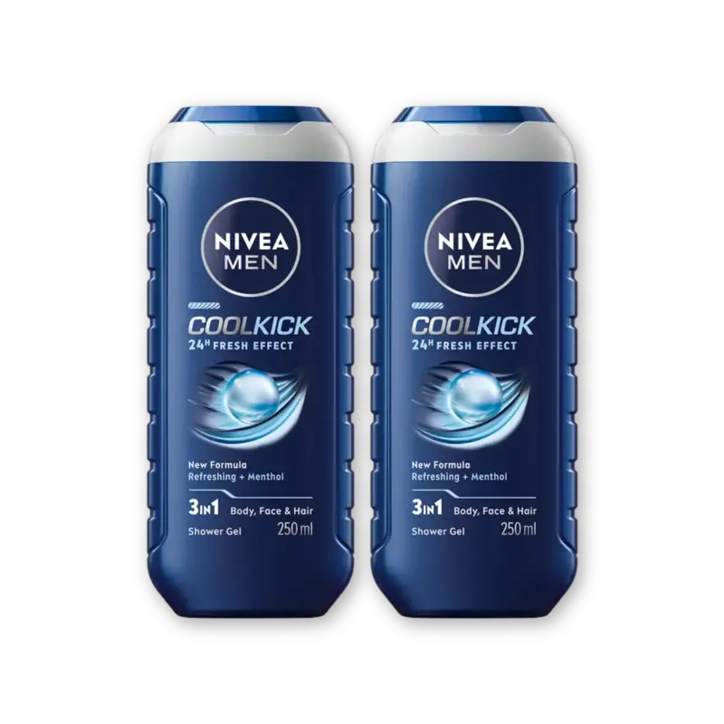 NIVEA Men cool kick shower gel 2-pack