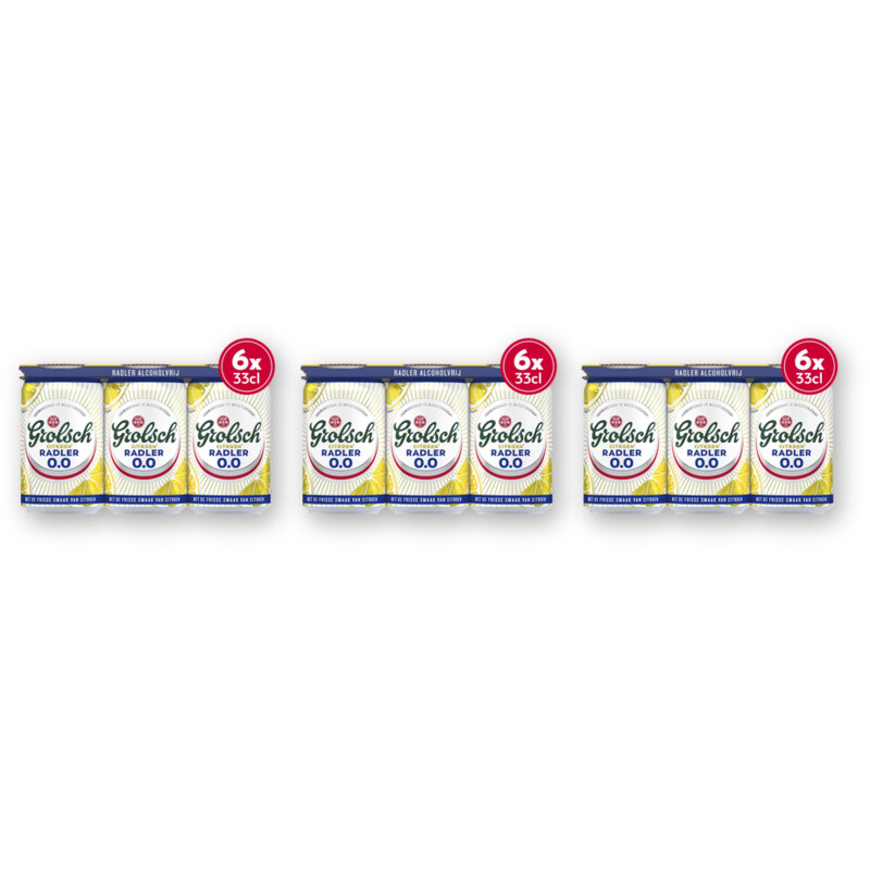 Grolsch Radler citroen alcoholvrij 0.0% 18-pack