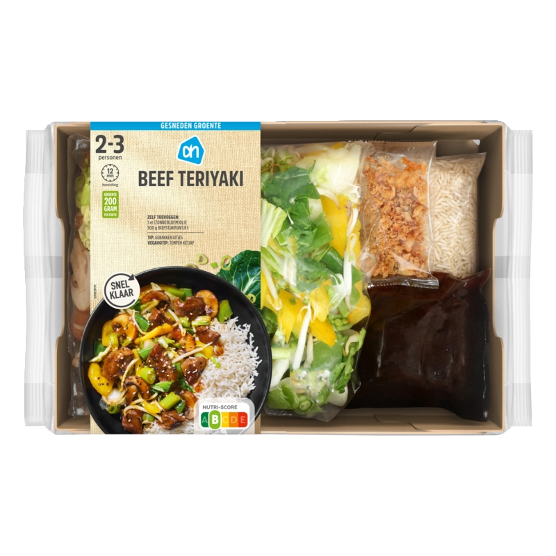 Gesneden verspakket beef teriyaki