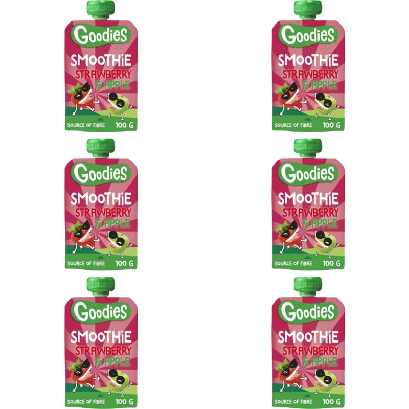 Een afbeelding van Goodies Knijpfruit Aardbei 3+ 6-pack