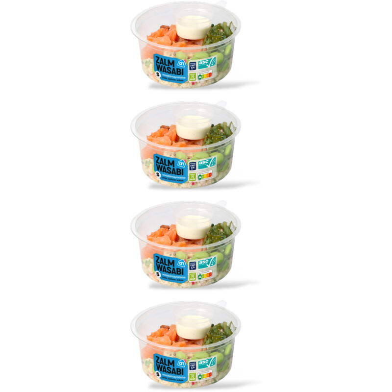 AH Mini saladbowl zalm wasabi 4-pack