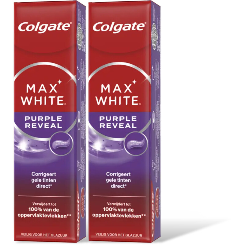 Colgate Max white purple reveal 2-pack