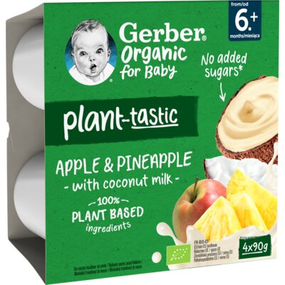 pdp-image-Gerber Organic Plant-tastic appel ananas 6m+