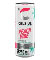Celsius Sparkling peach vibe