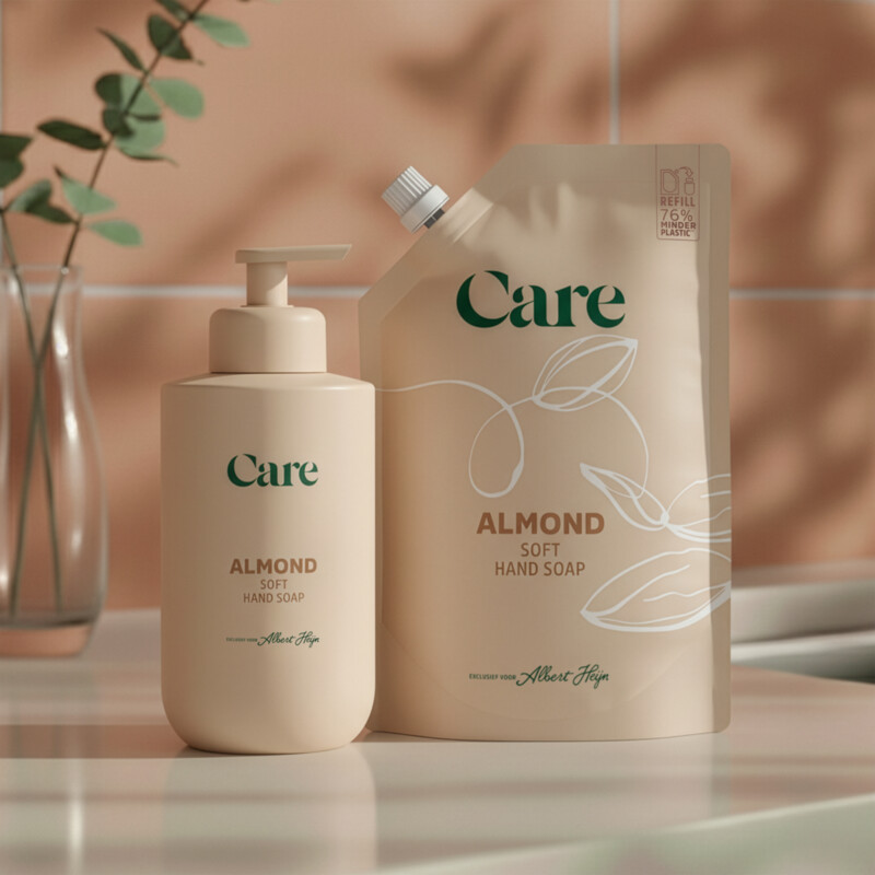 Een afbeelding van Care Almond soft hand soap refill