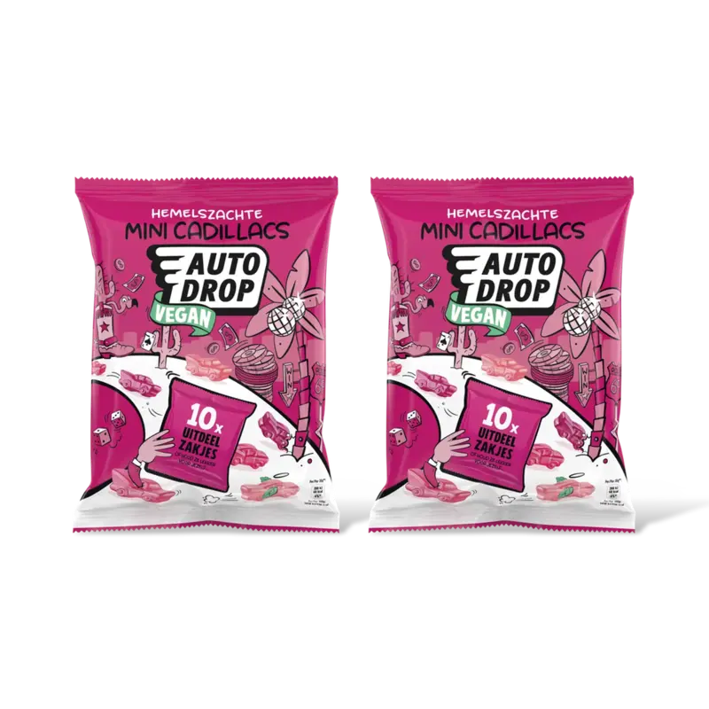 Autodrop Vegan mini cadillacs uitdeelzak 2-pack