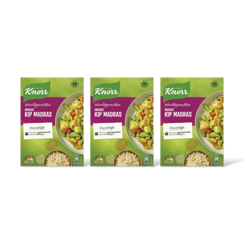 Knorr Indiase kip madras 3-pack