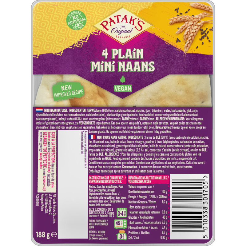 Patak's Mini naan plain