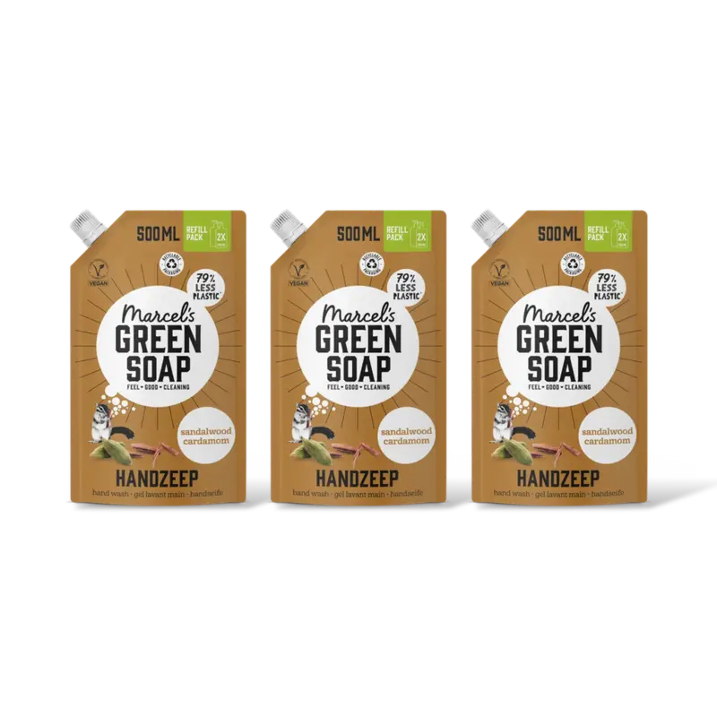 Marcel's Green Soap Handzeep sandalwood & cardamom 3pack