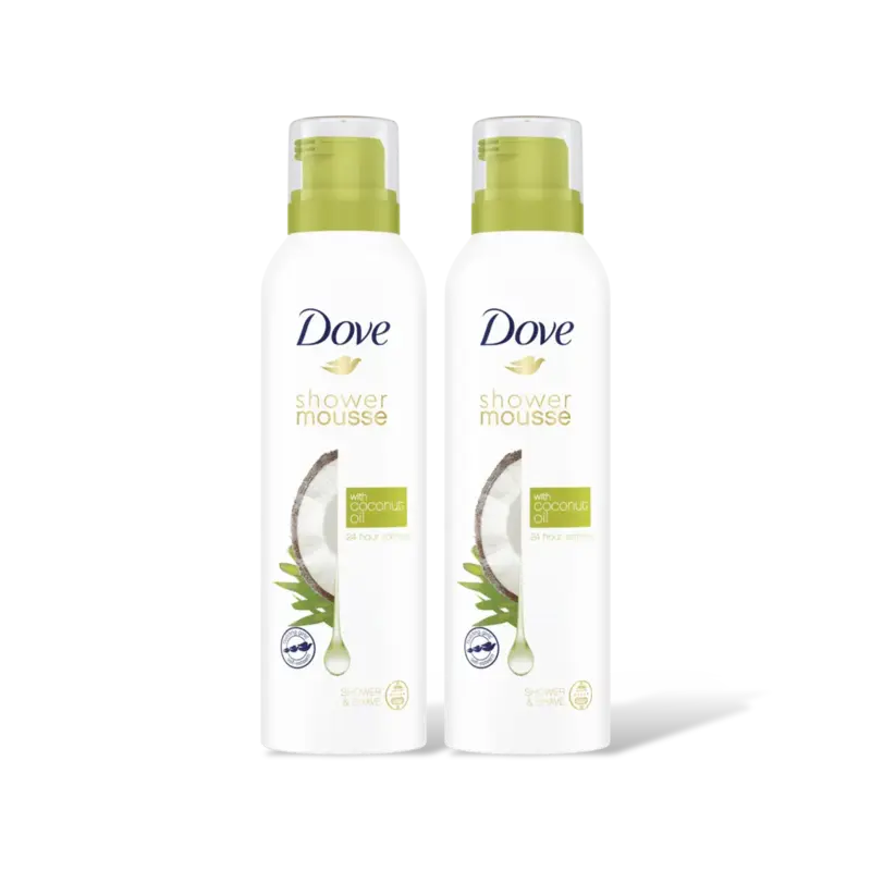 Dove Coconut oil shower mousse 2-pack