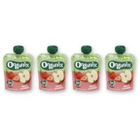 Organix Knijpfruit appel & aardbei 4m+ 4-pack