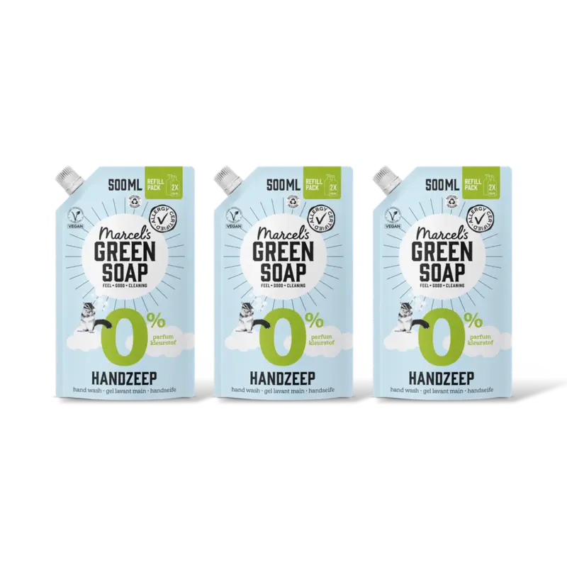 Marcel's Green Soap Handzeep 0% refill 3pack