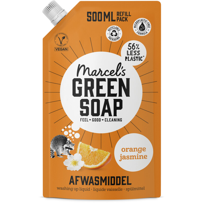 Marcel's Green Soap Afwasmiddel orange jasmine navulling