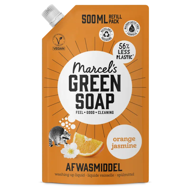 Marcel's Green Soap Afwasmiddel orange jasmine navulling