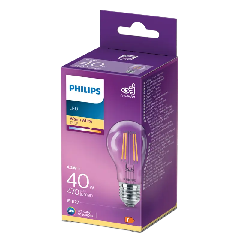 Philips Led fil standaard helder E27 40W