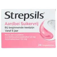 Strepsils Aardbei suikervrij zuigtabletten