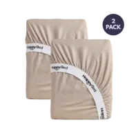 HappyBed 2 hoeslakens 180x200+35cm taupe