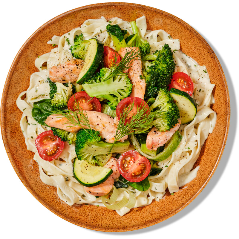 Een afbeelding van AH Stoommaaltijd zalm roomsaus