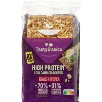 Een afbeelding van TastyBasics Low carb-high protein cracker kaas peper