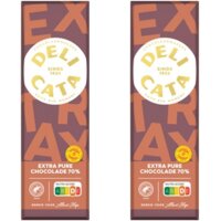 Een afbeelding van Delicata Reep extra pure chocolade 70% 2-pack
