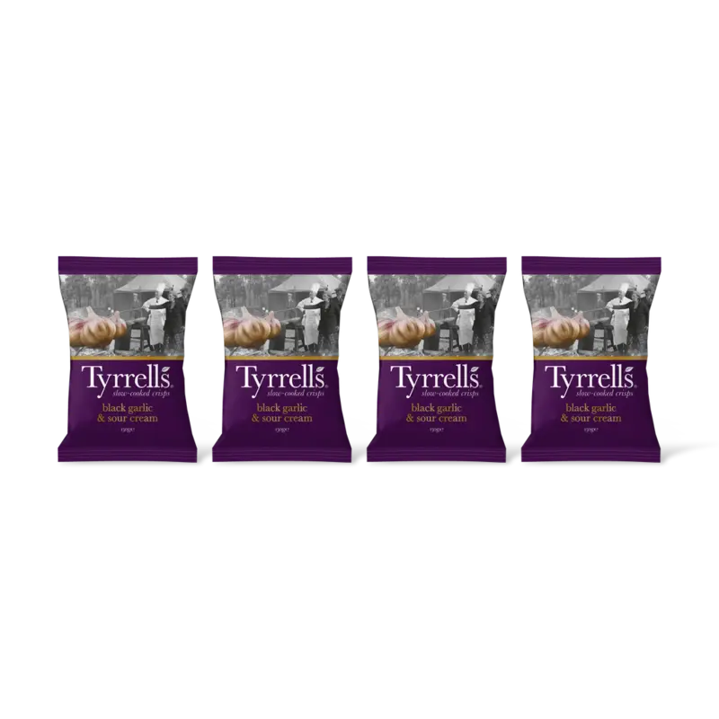Tyrrells Black garlic & sour cream 4-pack