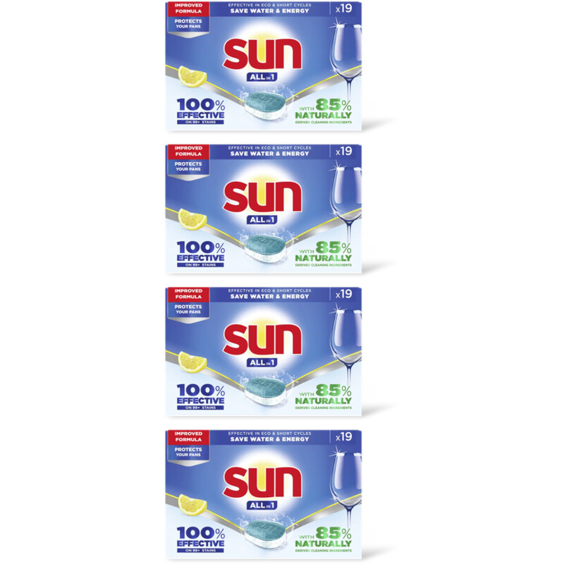 Sun All-in-one citroen vaatwastab 4-pack