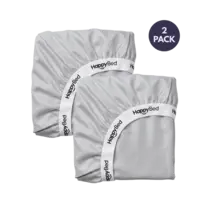 HappyBed 2 hoeslakens 140x200+35cm grey