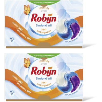 pdp-image-Robijn 3-in-1 Wascapsules stralend wit 2-pack