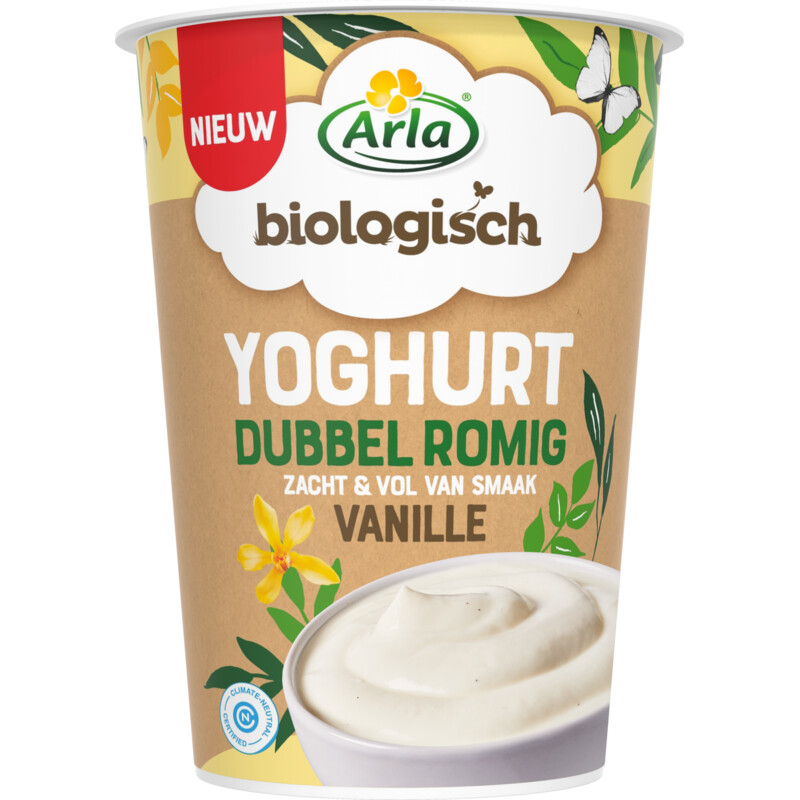 Een afbeelding van Arla Biologisch dubbel romig vanille yoghurt